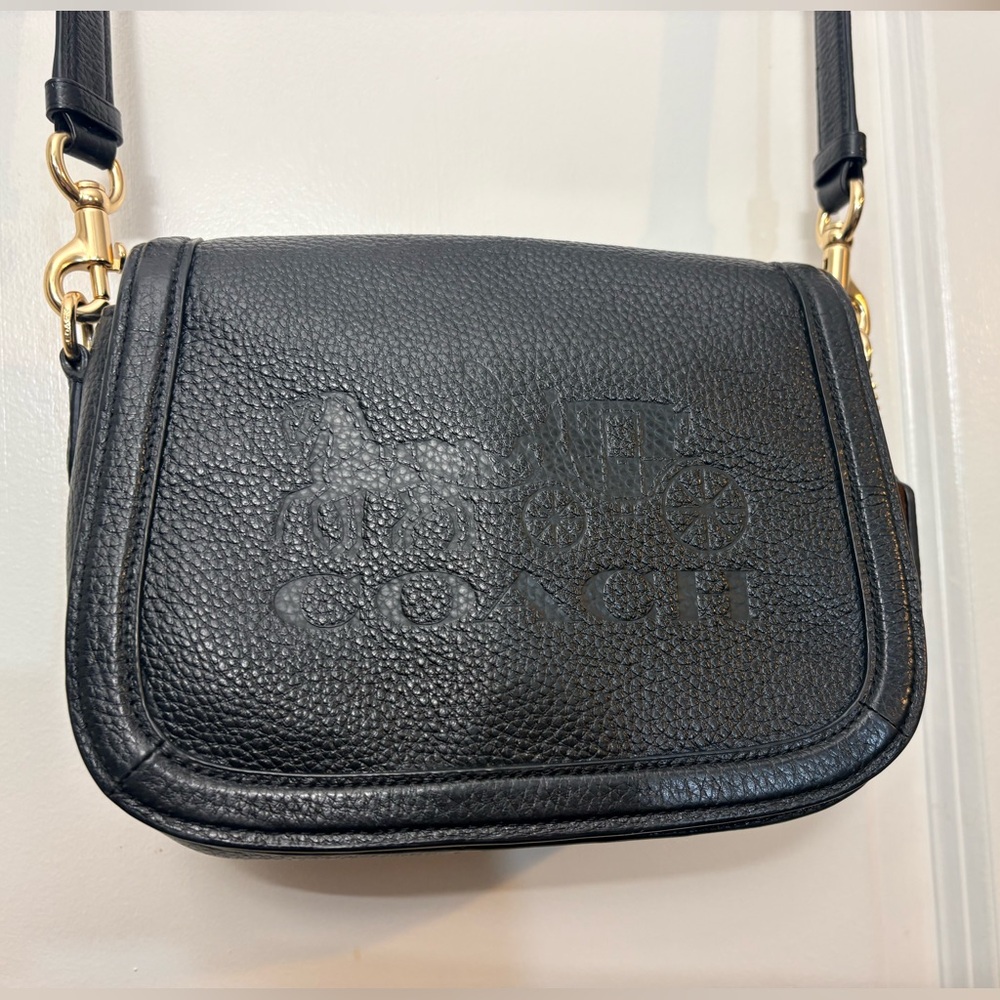 Coach Horse and Carriage Saddle Bag Black Pebbled Leather C4058 - Picture 16 of 16